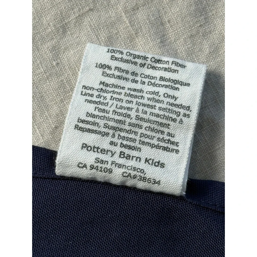 Pottery Barn Kids Napkins OS Navy Blue Baseball Organic Cotton Fabkins Set of 4